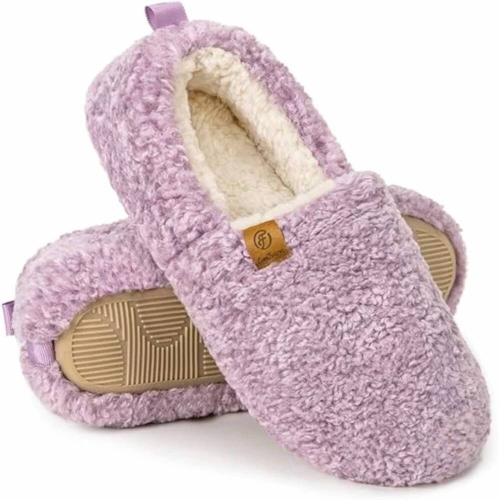 NEW EVERFOAMS women's soft memory foam house slippers in purple